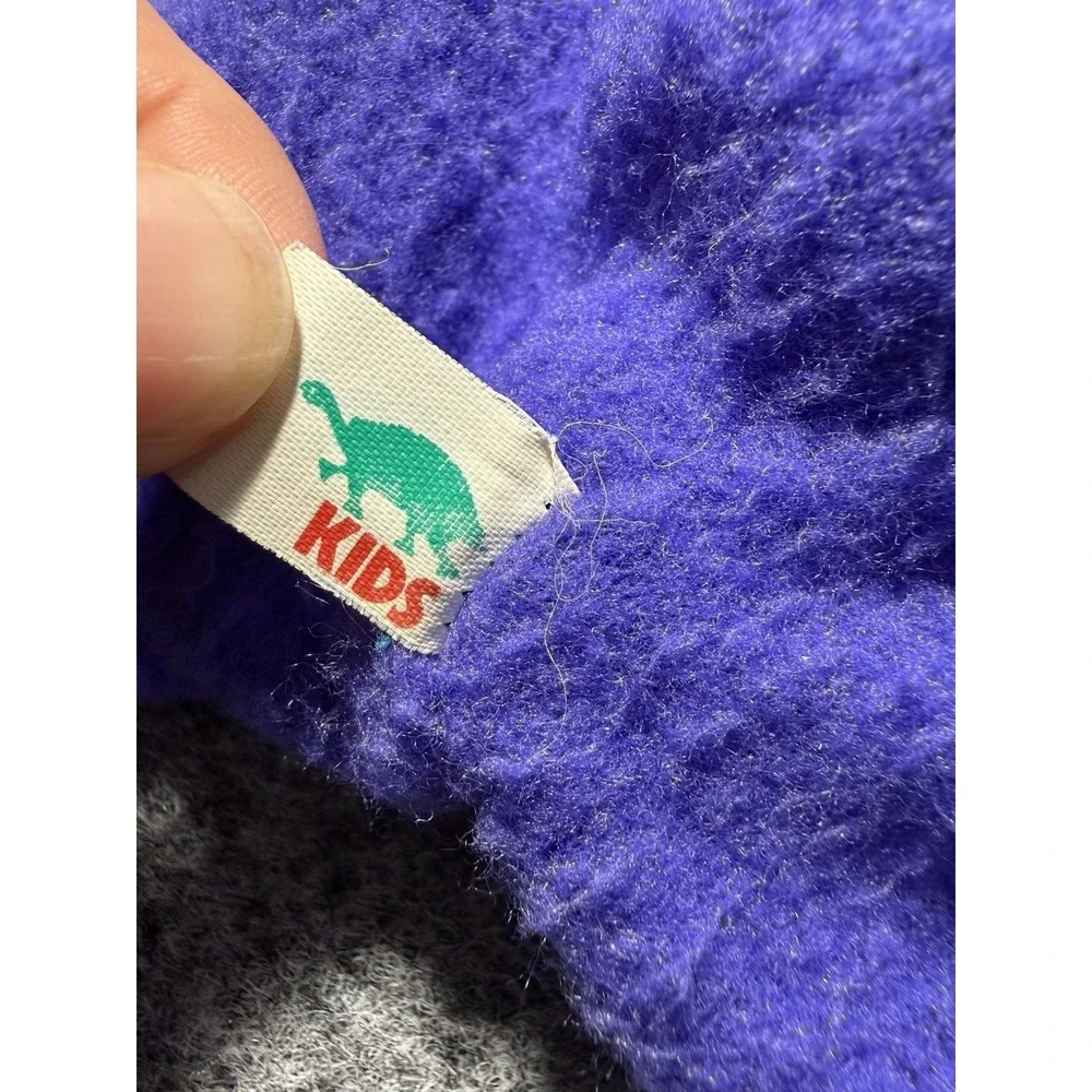VTG Turtle Fur Kids Winter Beanie Ski Hat Wool Knit‎ Fleece Lining Purple 90s